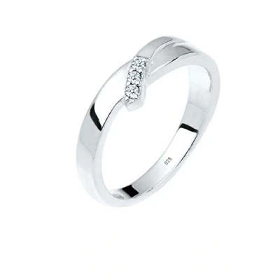 Immagine di Elli DIAMONDS Anello Donne Gioielli Autentici di Fidanzamento Trio con Diamante (0.04 ct.) in Argento Sterling 925