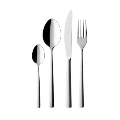 Immagine di Villeroy &amp; Boch Piemont, Servizio di Posate, Acciaio Inossidabile, Argento, 24 Pezzi