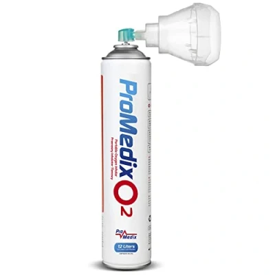 Immagine di Promedix PR 994 Inalatore di ossigeno portatile al 99,4% Pure o2 Bocchino Comodo 12l Benessere Rilassamento Sport(1)
