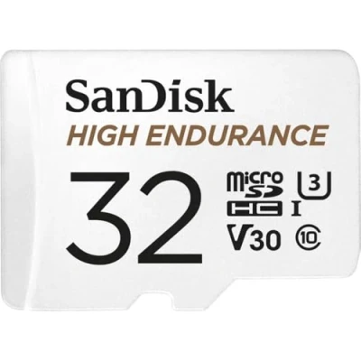 Immagine di SanDisk High Endurance Monitoring Scheda microSDHC 32 GB Class 10, UHS I, 3, v30 Video Speed incl. Adattatore SD
