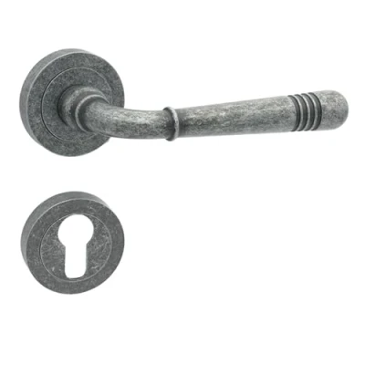 Immagine di domino maniglia per porta PZ Set cilindro profilato, rosetta rotonda, della camera, dell&#039;ufficio, cantina e interna, accessori in Znal,
