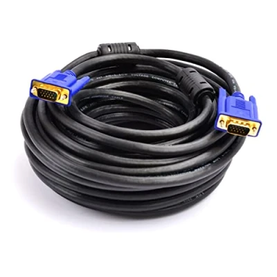 Immagine di cavo VGA a da 5 m, Full HD per monitor PC SVGA/VGA, adattatore display placcato oro maschio maschio, compatibile con proiettori, HDTV, display, laptop, computer, (5 m)