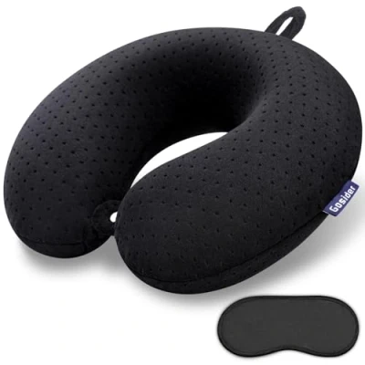 Immagine di Gosider Cuscino cervicale da viaggio, in memory foam, per collo e testa, morbido, portatile, a forma di U, aereo, auto ufficio