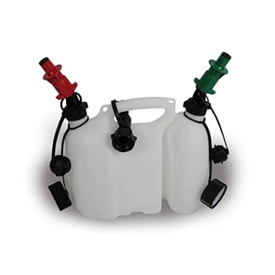 Immagine di Doppia tanica da 3 + 1,5 l con beccuccio per carburante e olio o a catena, approvazione ONU 2 sistemi di riempimento sicurezza diesel benzina E10 E85 motoseghe tosaerba auto