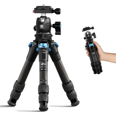 Immagine di SIRUI Mini Treppiede Fotocamera AM 223, Portatile Compatto Carbonio con Testa a Sfera B 00K 360 Gradi, 13 43CM da Viaggio Piastra Sgancio Rapido, Carico Massimo 15kg