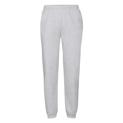 Immagine di Fruit of the Loom Classic Elasticated Cuff Jog Pants + sacchetto di stoffa MyShirt, Grigio mélange Myshirt in tessuto incluso, S