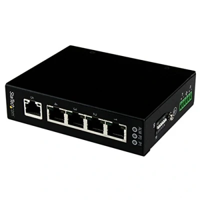 Immagine di Startech.Com Switch di Rete Commutatore Industriale Gigabit Ethernet a 5 Porte Non Gestito, Guide Din / Montabile Parete