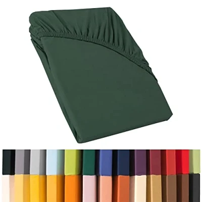 Immagine di CelinaTex Relax Lenzuola ad Angoli Elastici, Cotone, Tannen Grün, 140 x 200 160 220 cm