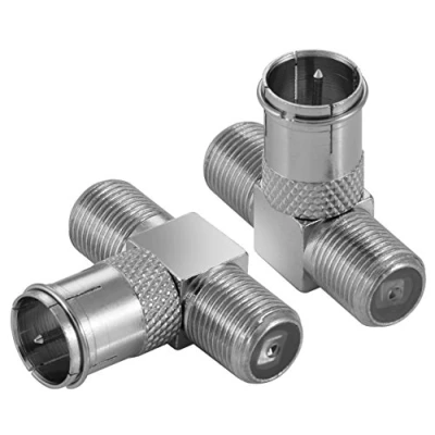 Immagine di Poppstar 2x Sat TV Distributore coassiale a T (spina F quick: socket 1x plug), argento
