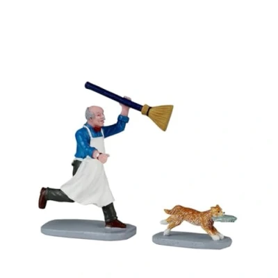 Immagine di LEMAX Set due personaggi Feline Fish Thief in resina H7.6 x 8.9 2.7 cm