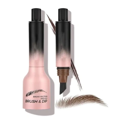 Immagine di Liquid Eyebrow Brush and Dip, Brow Fection Angled &amp; Liner with Brush, Pencil Waterproof Smudge Proof, For Eyebrows, Sideburns Beard (Auburn)