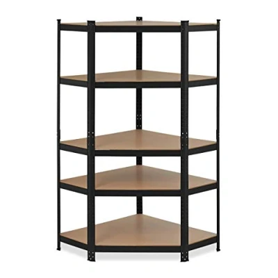 Immagine di Relaxdays Scaffale in Metallo Angolare, Capacità 875 kg, 181x128x92, 5 Ripiani, Mobile ad Alta Portata, Angolo, Nero