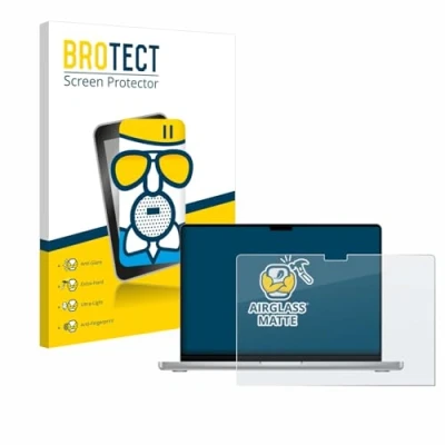 Immagine di brotect Pellicola Vetro Opaca per Apple MacBook Pro 14&quot; 2024 M4 Protezione Schermo [Anti Riflesso, Durezza 9H]