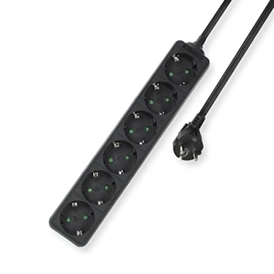 Immagine di ACT, Ciabatta multipresa, Power Strip, 6 sockets, 3 m, black (6 x, CEE 7/3, 3 m)
