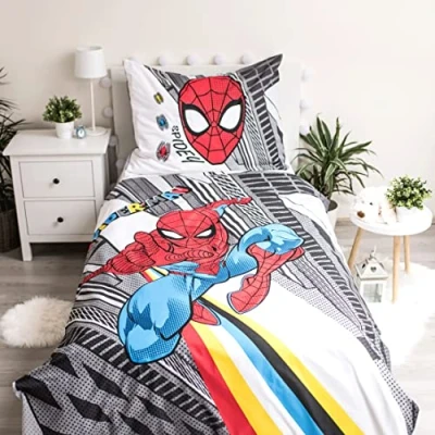 Immagine di Jerry Fabrics F Parure da letto Spiderman 2 pezzi Bambino Copripiumino reversibile 140 x 200 Federa 70 90 cm Biancheria 100% cotone