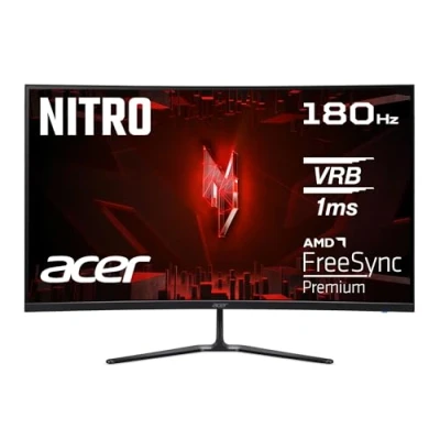 Immagine di acer Nitro ED320QRS3 Monitor da gioco, 31,5&quot;, Full HD, 165 Hz, 5 ms (GTG), 2 x HDMI 2.0, DP 1.4, curvo, DP/HDMI FreeSync Premium, nero