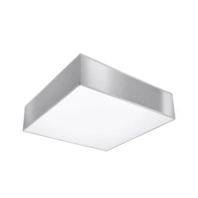 Immagine di SOLLUX lighting Horus 35 Lampada Da Soffitto Quadrata, Design Minimalista E Moderno, Lampadina Sostituibile E27 (LED), 1x60 W, Facile Pulire, In PVC, 35x35x11 cm, Bianco