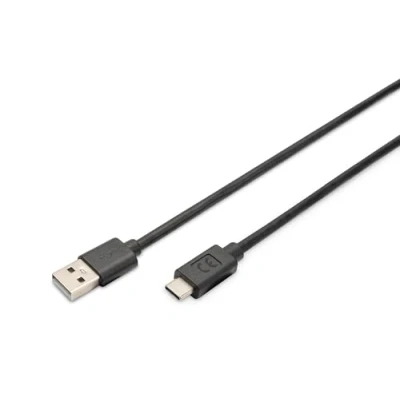 Immagine di Digitus Cavo USB 2.0 Spina C®, A 3.00 m Nero doppia schermatura, connettore applicabile su entrambi i lati AK 300148 030 S