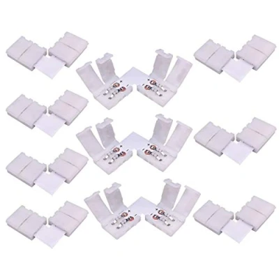 Immagine di LitaElek 10pcs Raccordo rapido a L 2 poli LED connettore angolare Strip Connector pin per SMD 3528 2835 Striscia monocromatica larghe 8mm luce nastro colore singolo