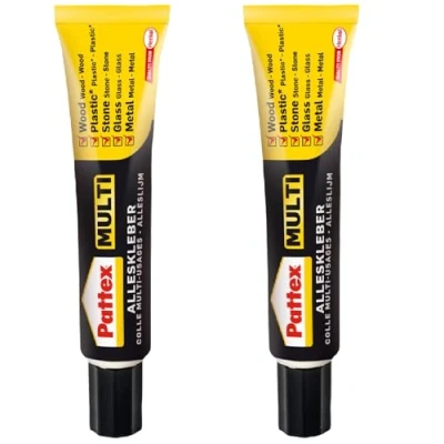 Immagine di Henkel Adesivo Multiuso Pattex Multi 2 x 20 g in Tubo infrangibile, Senza solventi, Extra Forte, Veloce e Pulito, Non Cola, Potente, Multicolore, 9H PAKM1X