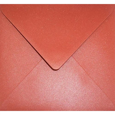 Immagine di Netuno 100 buste lettera perlate rosso perlato 153x 153 mm 120g Aster Metallic Ruby rosse eleganti carta perlescente per biglietti partecipazioni inviti belle