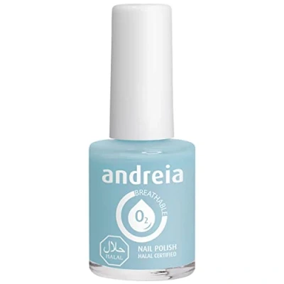 Immagine di Andreia Vernis Halal Smalto Vegan, Permeabile e Traspirante conforme ai requisiti Alta Qualità Colore B3 Blu Sfumature di Verde 10,5 ml