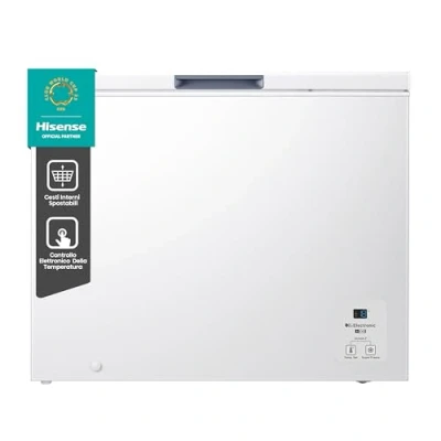 Immagine di Hisense MCF248E Congelatore orizzontale a pozzetto 248 litri di capacità, Silenzioso 40 dB, Bianco, libera installazione, LxPxA 96,3x 63 x 84,7 cm