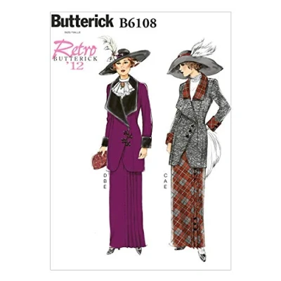 Immagine di Butterick Patterns 6108 A5 6 Taglie da 8 a 10 DIC Bib 14 e Le Istruzioni per Giacca Cucire gonne delle Donne