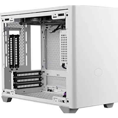 Immagine di Cooler Master MasterBox NR200P Mini Computer Case ITX Pannello Laterale in Vetro Temperato, Opzioni Raffreddamento Superiori, Display GPU Verticale, Accessibilità 360 Gradi Bianco
