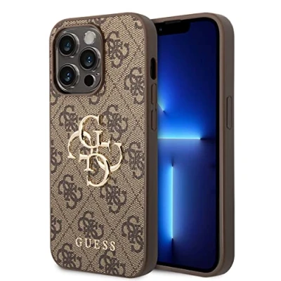 Immagine di CG MOBILE Guess Custodia in pelle PU per iPhone 15 Pro Max (marrone)