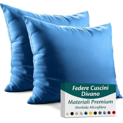 Immagine di Flowen Federe Cuscini Divano e Letto 60x60 Set da 2 Copricuscini in Microfibra Fodere Lavabili Resistenti 60 x cm Tessuto 100% Poliestere Traspirante Anallergico Antiacaro Ideali per Arredo Casa