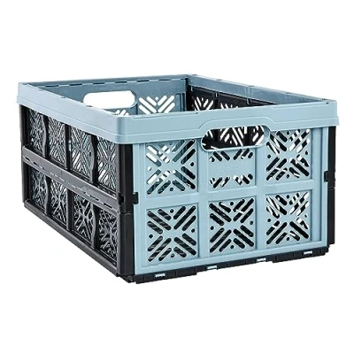 Immagine di keeeper Cassetta Pieghevole Ida, Plastica Resistente (PP), 48 x 35 23 cm, 32 L, Nordic Blue (Blu)