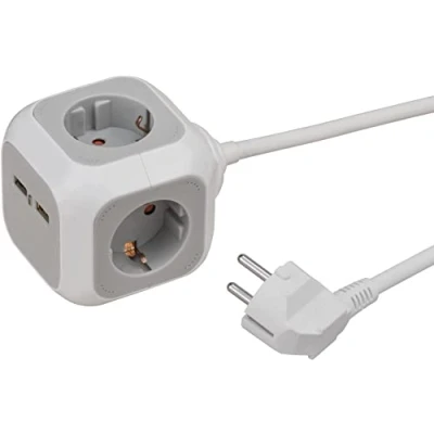 Immagine di Brennenstuhl 1150100 Multipresa a cubo 3 scomparti Bianco, Grigio Schuko 1 pz.