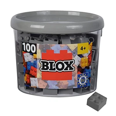 Immagine di Simba costruzioni Blox, 100 mattoncini grigi per bambini dai 3 anni in su, confezione da 4 pezzi, di alta qualità, completamente compatibili con molti altri produttori, Grigio