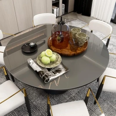 Immagine di Mayda Pellicola rotonda per tavolo trasparente, spessore 2 mm, in PVC trasparente con bordi arrotondati, tovaglia su misura o disponibile diverse misure (diametro 85 cm)