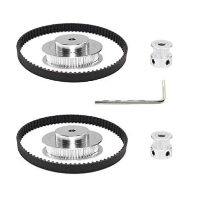 Immagine di Befenybay, 2 Kit con ruota sincrona GT2 in alluminio puleggia dentata da 20 e 60 denti foro di 5 mm, pezzi, cinghia lunga 200 mm larga 6 (20 60T 5B 6)
