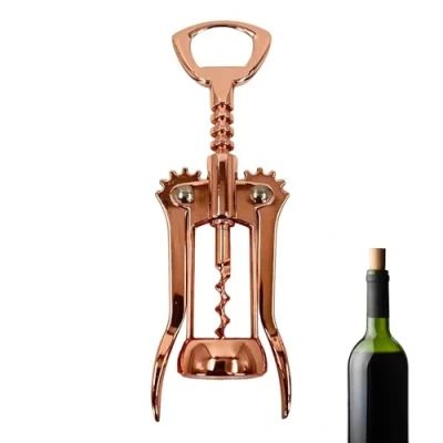 Immagine di Cavatappi a doppia leva di alta qualità con elegante finitura in rame, stappare senza sforzo i tuoi vini preferiti (1, rame)