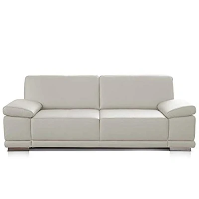 Immagine di Cavadore Corianne Divano a 3 posti in ecopelle con braccioli regolabili, design moderno, 217 x 80 99 cm, bianco