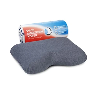 Immagine di cuscino memory GIANFAR QuickDry cervicale ortopedico ergonomico certificato foam con federa termica asciugatura rapida Perfetto per chi dorme sul fianco 60 x 40 12/10