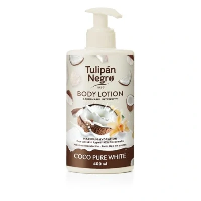 Immagine di Tulipano Nero Lozione Corpo con dosatore Coco Pure White, massima idratazione 400 ml, intensamente profumato e per tutti i tipi di pelle