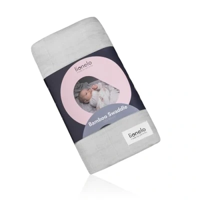 Immagine di lionelo Bamboo Swaddle mussola per fasciare, grande copertina neonato in cotone di bambù 100% naturale, dimensioni 120 x cm, piacevole al tatto, tessuto morbido (Lemon)