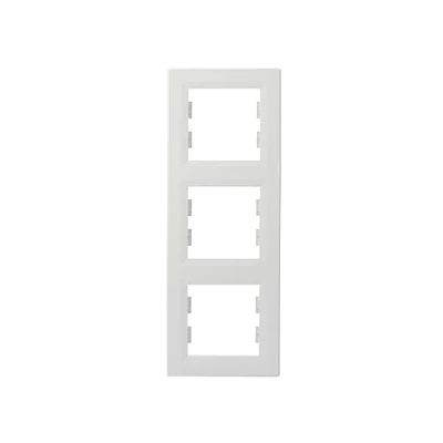 Immagine di Schneider Electric Asfora EPH5810321D Cornice a 3 scomparti per presa e interruttore, verticale, colore: Bianco