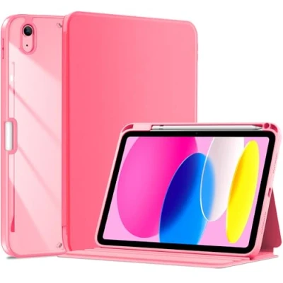 Immagine di ProCase Cover iPad 10 Generazione con Portapenna, Custodia 10,9 Pollici 2022 (A2696 A2757 A2777) Auto Svegliati/Sonno Rosa
