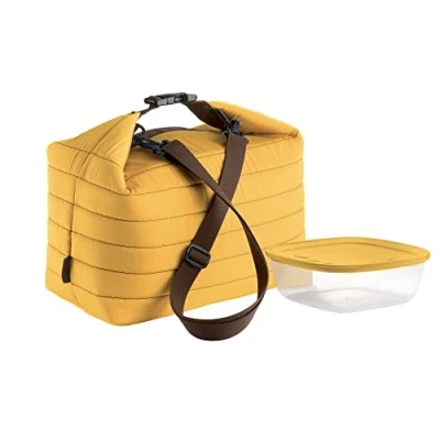 Immagine di Guzzini Borsa Termica Grande con Tracolla On The Go, Ocra, 30 x 18 h30 cm, Contenitore 19.6 h7 1400 cc