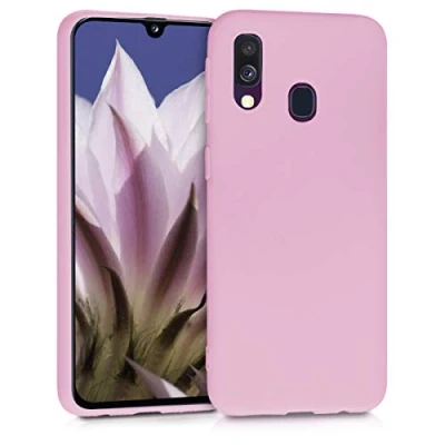 Immagine di kwmobile Custodia Compatibile con Samsung Galaxy A40 Cover Back Case per Smartphone in Silicone TPU Protezione Gommata rosa antico matt