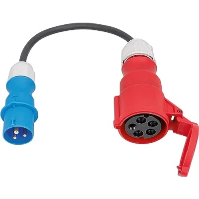 Immagine di as Schwabe 61374 Cavo adattatore CEE 230 V/16 A/3 poli a presa 400 A/5 0,3 m H07RN F 3G2,5 tubo in gomma pesante IP44 resistente agli spruzzi d&#039;acqua
