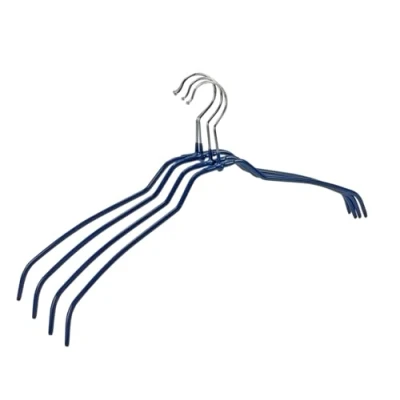 Immagine di Wenko Gruccia Slim, 4 Pezzi Set appendini, con Rivestimento Antiscivolo Argento Lucido