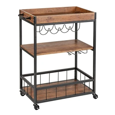 Immagine di Wenko Carrello Cucina Rustico da Portata, portavivande Nero