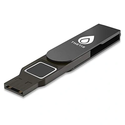 Immagine di Thetis FIDO2 Chiave di sicurezza per impronte digitali, USB A, autenticatore a due fattori, protezione multistrato, compatibile con Windows, MacOS, Gmail, Linux Office Business, colore: nero