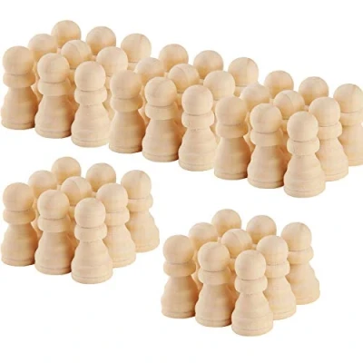 Immagine di Woohome 40 Pz Bambole di Legno Non Finite, Scacchi in Incompiuti, Peg, Peg Doll Bambola per Lavori Fai da Te Creazioni Artistiche e Painted